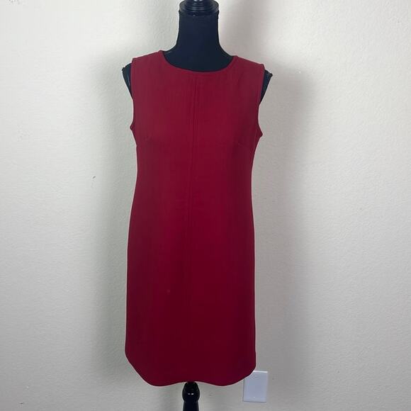 Talbots cranberry wool blend sleeveless shift dress women’s 6P - Picture 1 of 11
